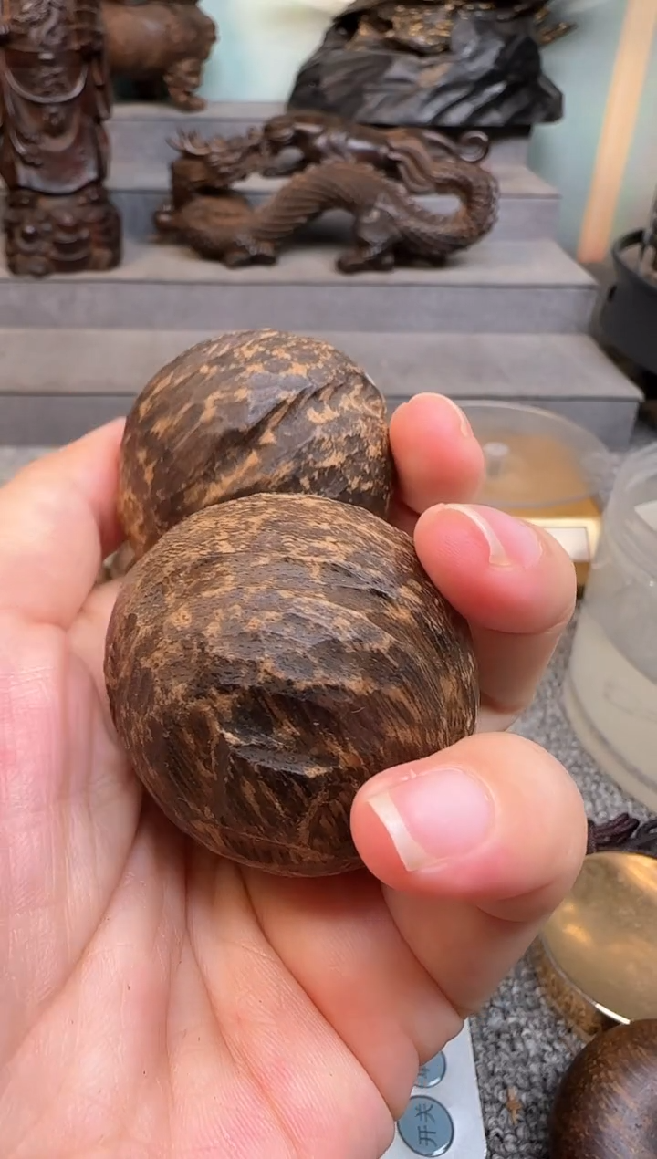 【闪购商品】木手球一对芽庄虫漏直径4.4
