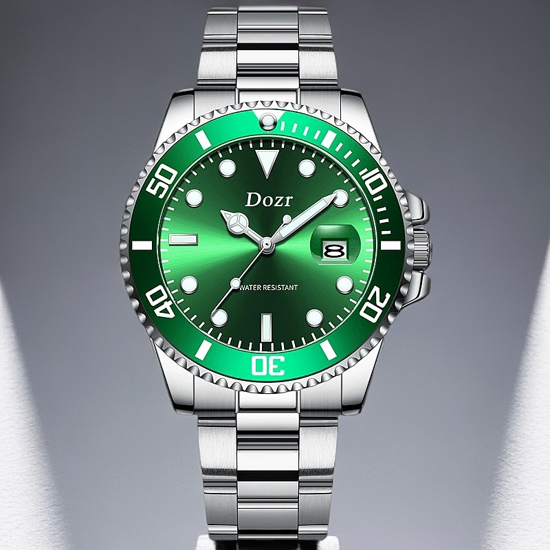 【专柜正品】--DOZR鬼王绿--全新防水男款商务手表-8