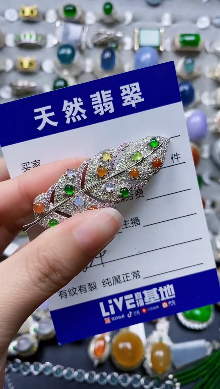 翡翠银S925镶嵌颈饰0624