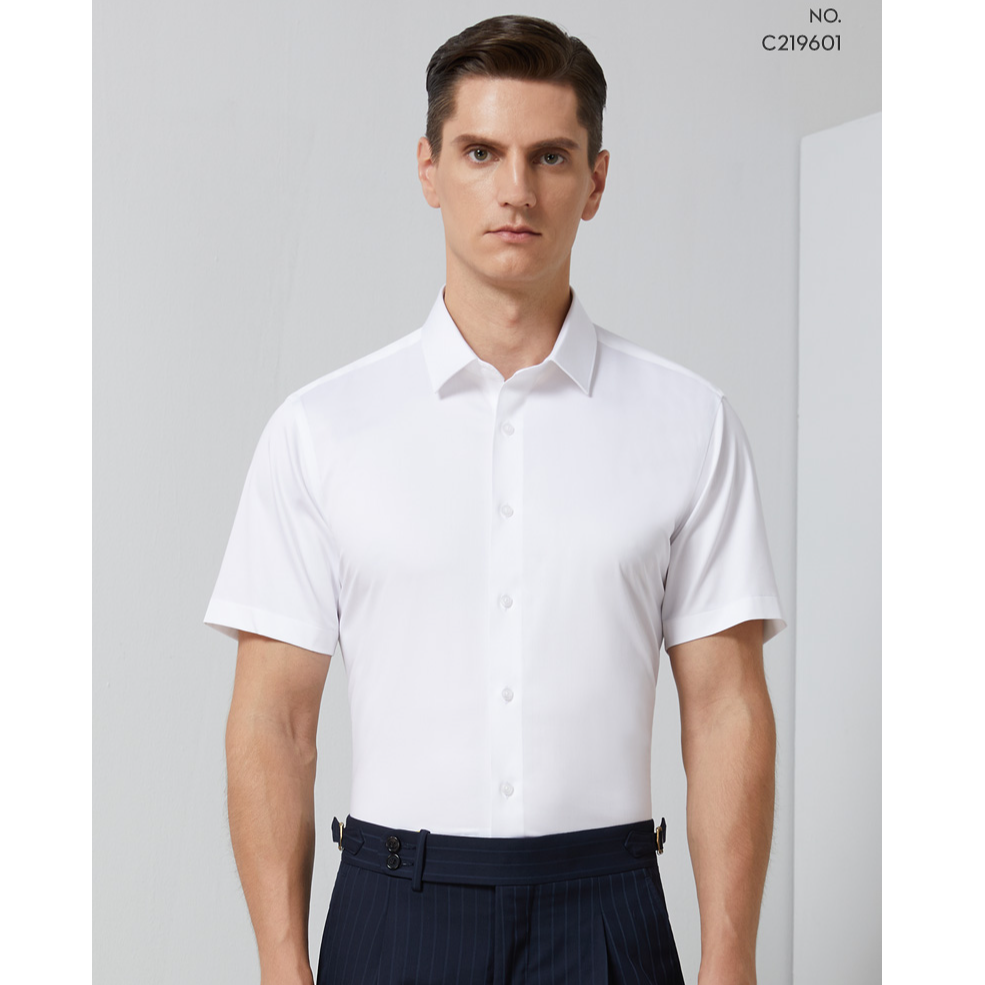 15号 80支高密丝滑竹纤维 男士短袖衬衫