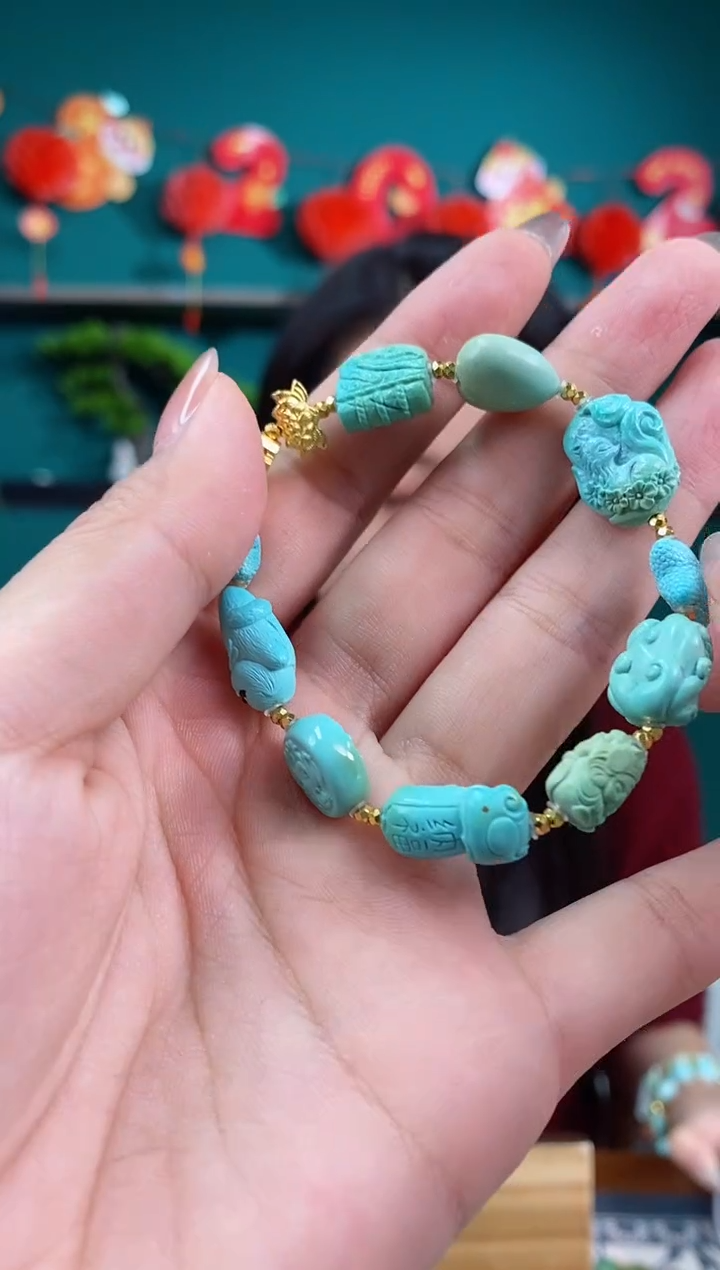 【闪购商品】绿松石珠宝奇石足金镶嵌1