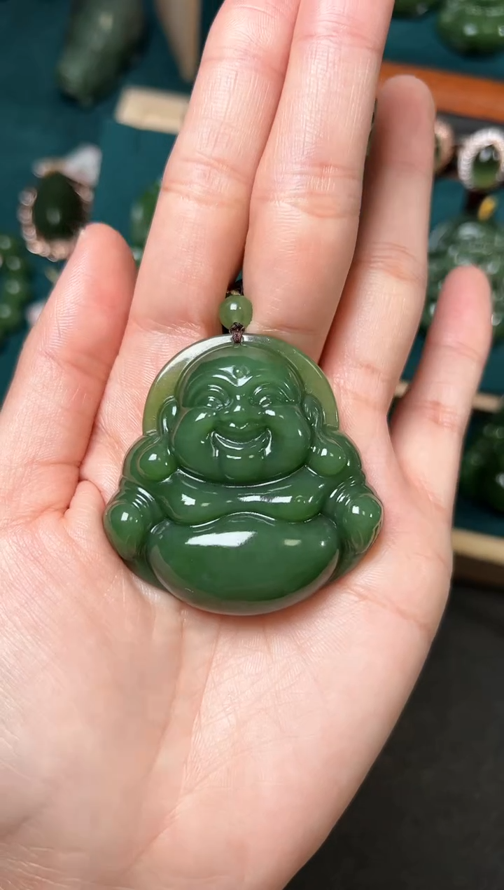 【闪购商品】和田玉（碧玉）颈饰未镶嵌碧玉48×48×12左右