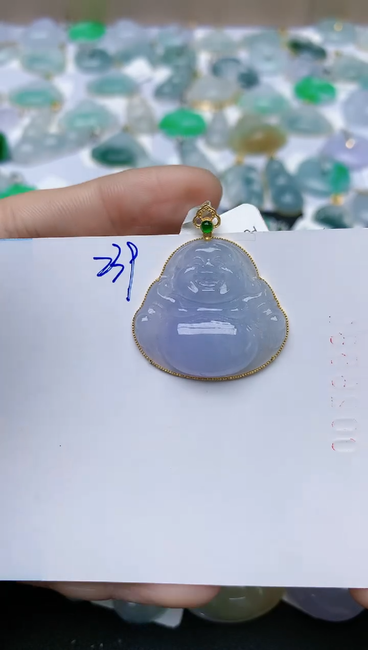 【闪购商品】翡翠颈饰18K金镶嵌天然翡翠A货    