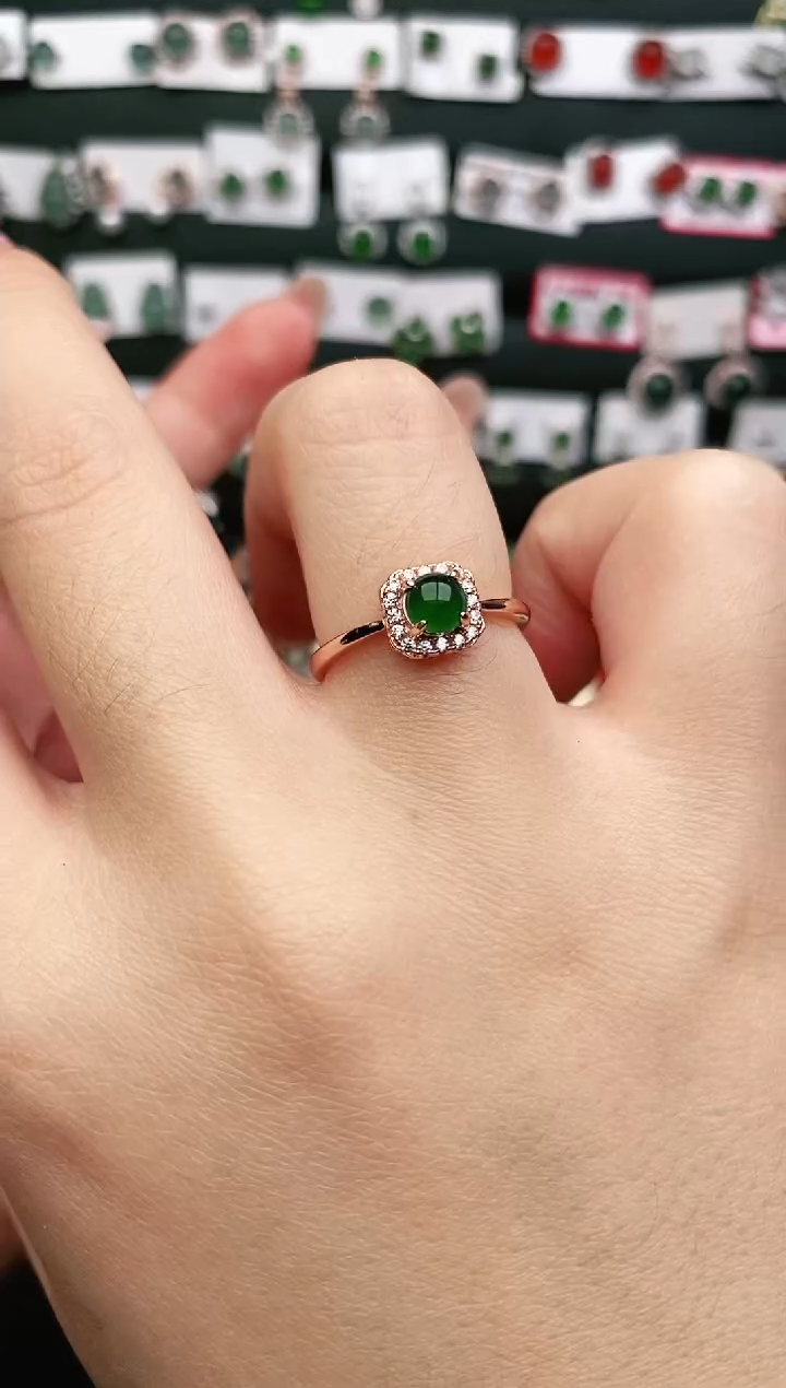 【闪购商品】翡翠戒指银S925镶嵌戒指