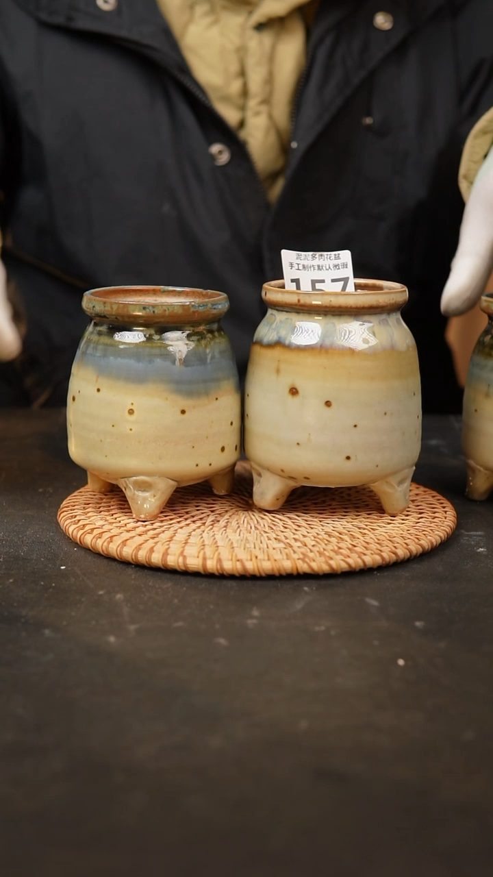 【闪购商品】瓷片157泥泥手工花盆