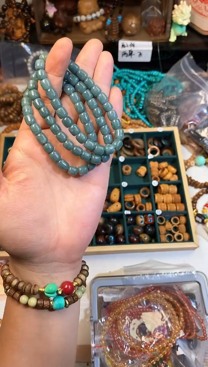 合金手链玛瑙/玉髓桶珠单圈