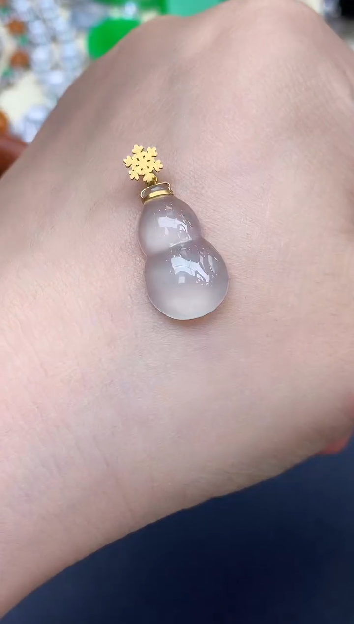 颈饰18K金镶嵌翡翠402-中国好珍宝