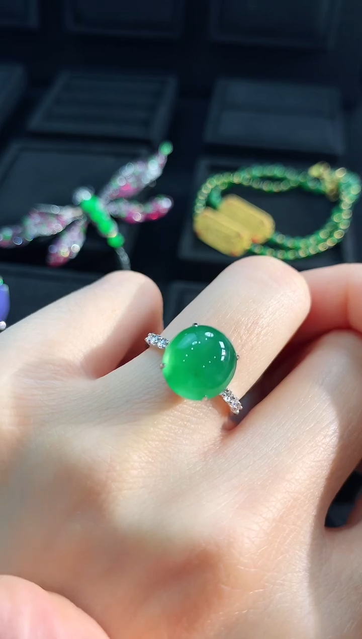 【闪购商品】翡翠戒指18K金镶嵌戒指