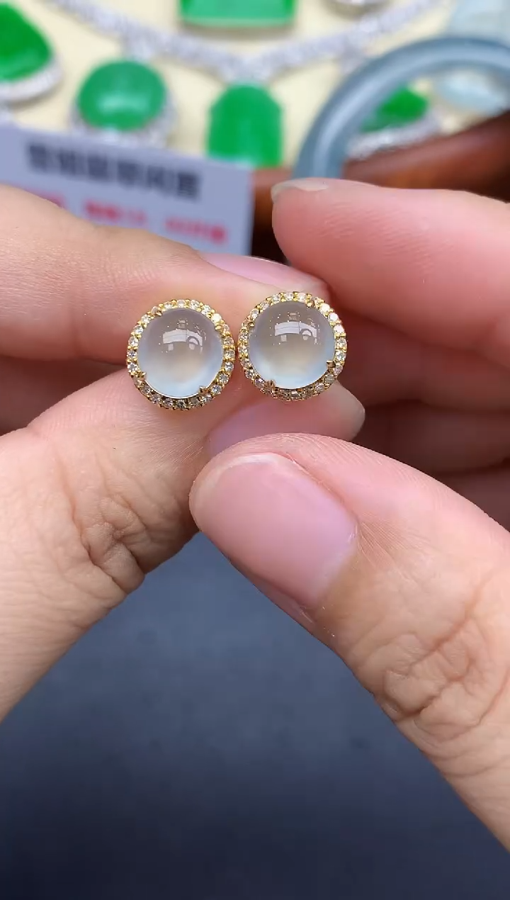 18K金镶嵌翡翠耳饰447-中国好珍宝