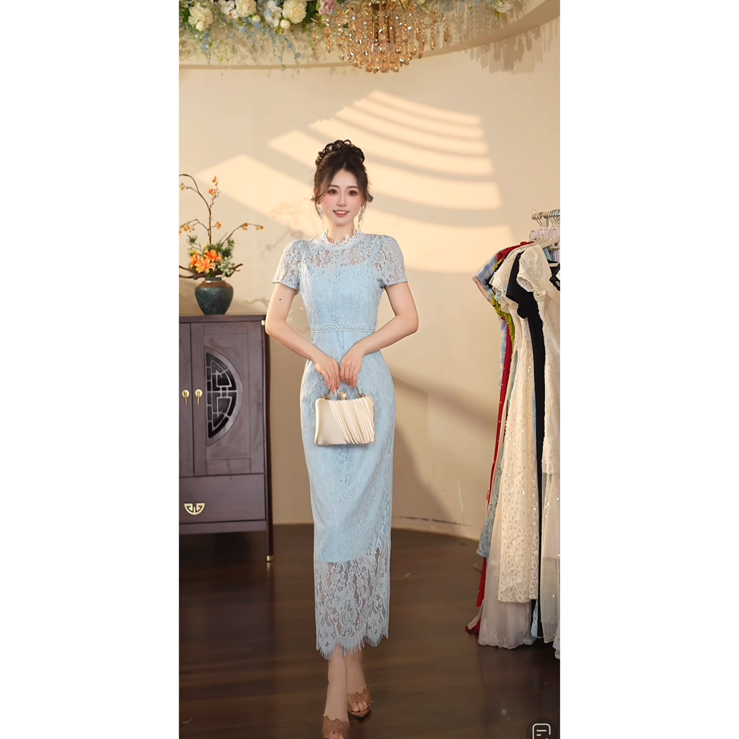 瑞瑞定制-1445（海蓝之迷）连衣裙X1201