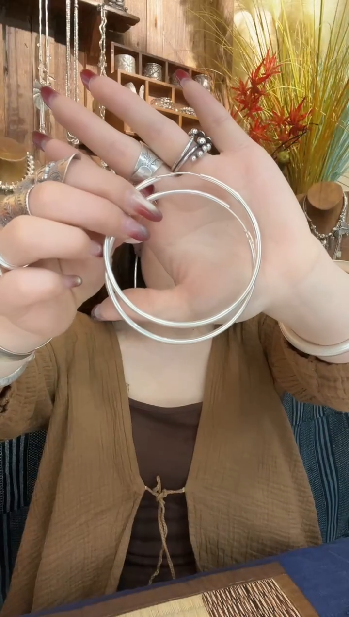 无925银7CM大耳圈