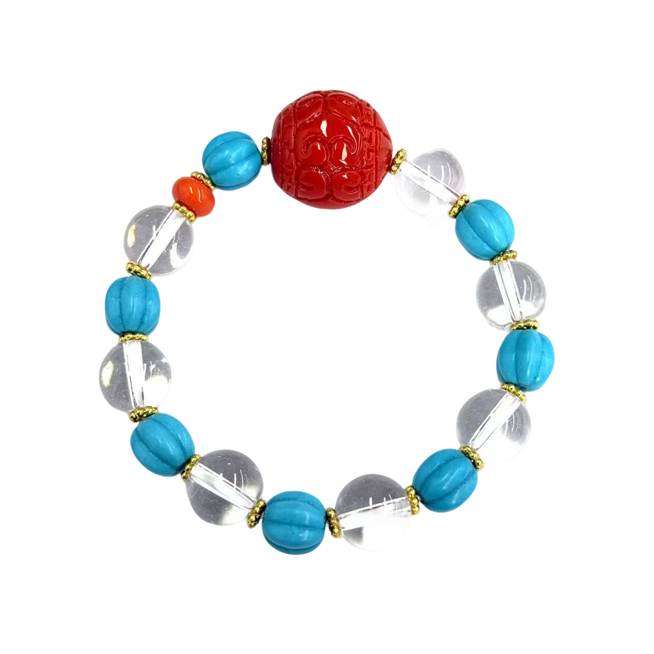 s1445-国风设计款蓝针原创DIY三姑娘回纹圆珠手串-赠礼盒