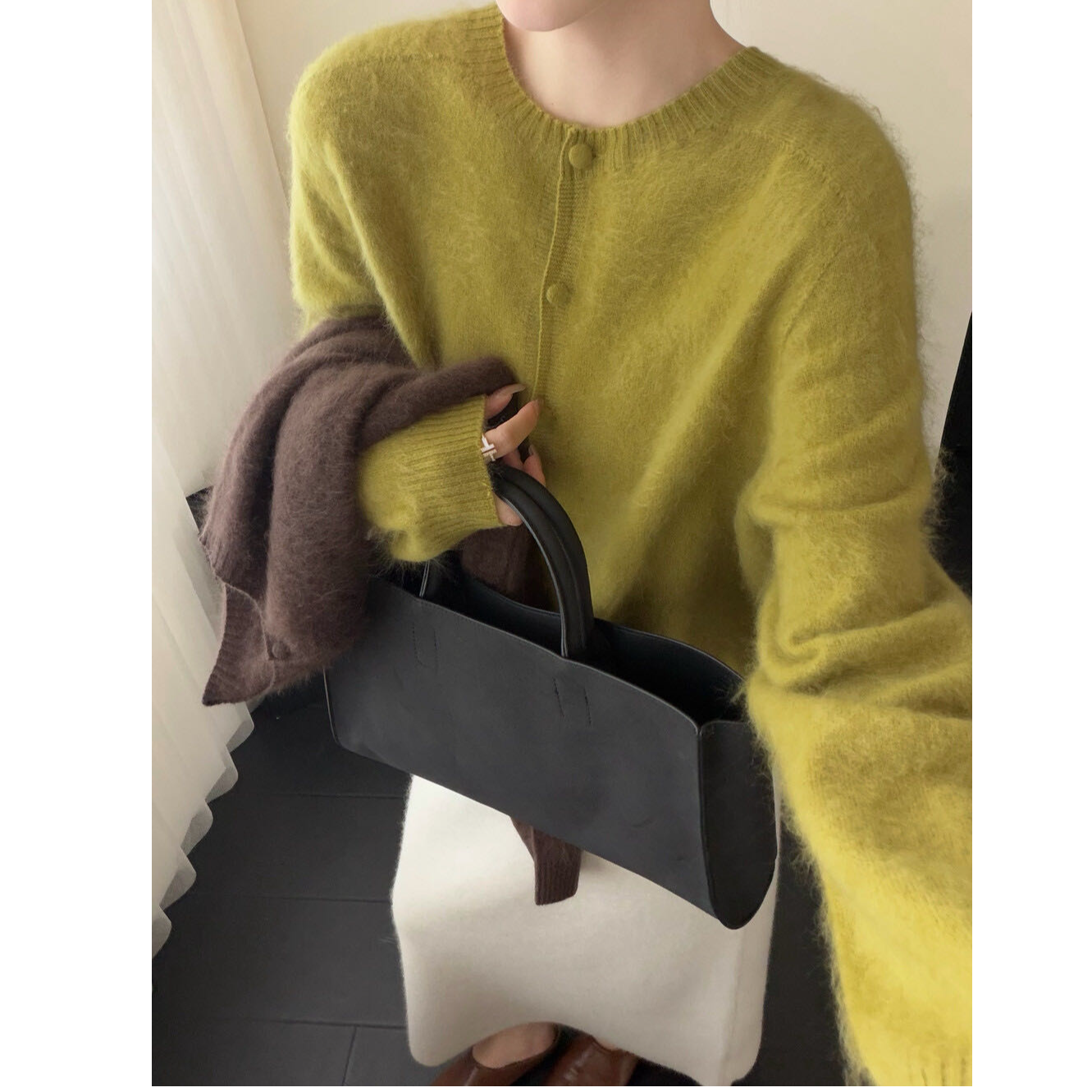 beyinian/贝依念超绝拉绒开衫全羊毛拉绒时尚开衫包扣高品质开衫