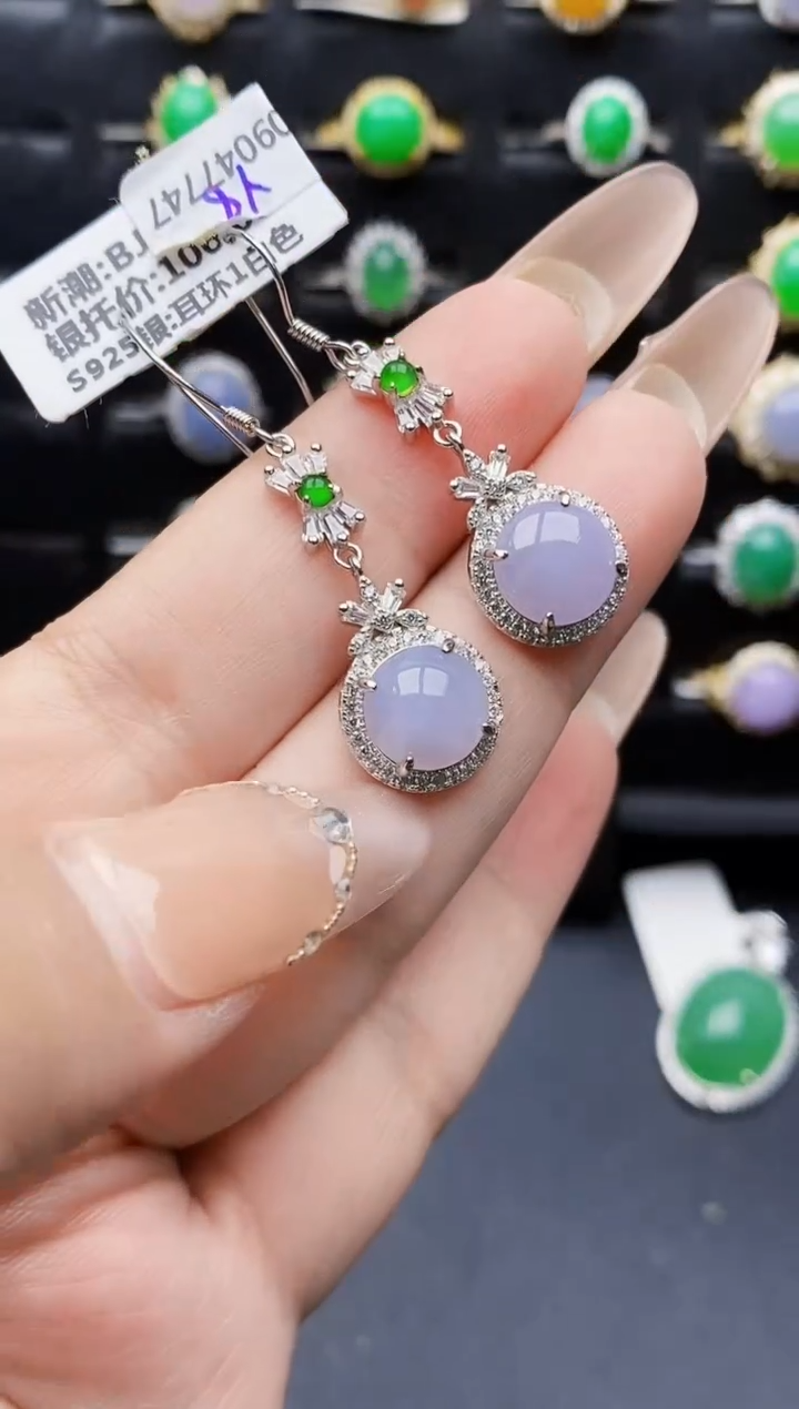 银S925镶嵌戒指翡翠0155