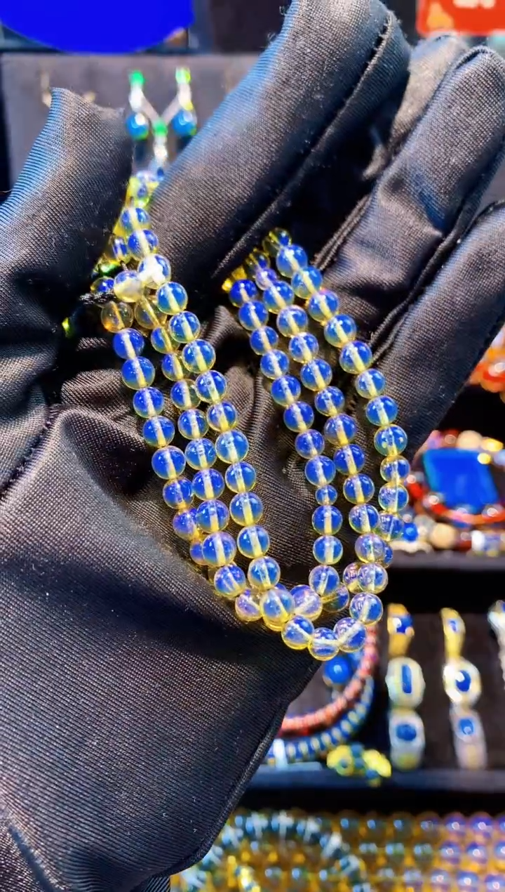 【闪购商品】琥珀珠宝奇石未镶嵌5mm高蓝108串