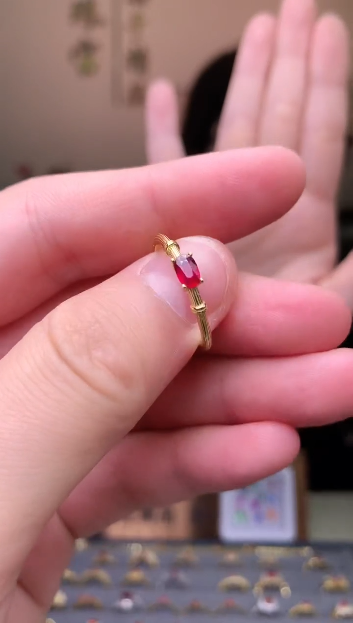 【闪购商品】红宝石戒指银S925镶嵌戒指