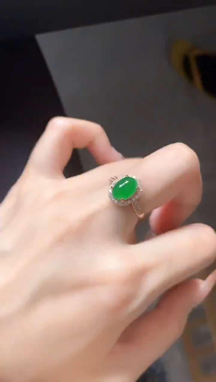 银S925镶嵌戒指翡翠51151