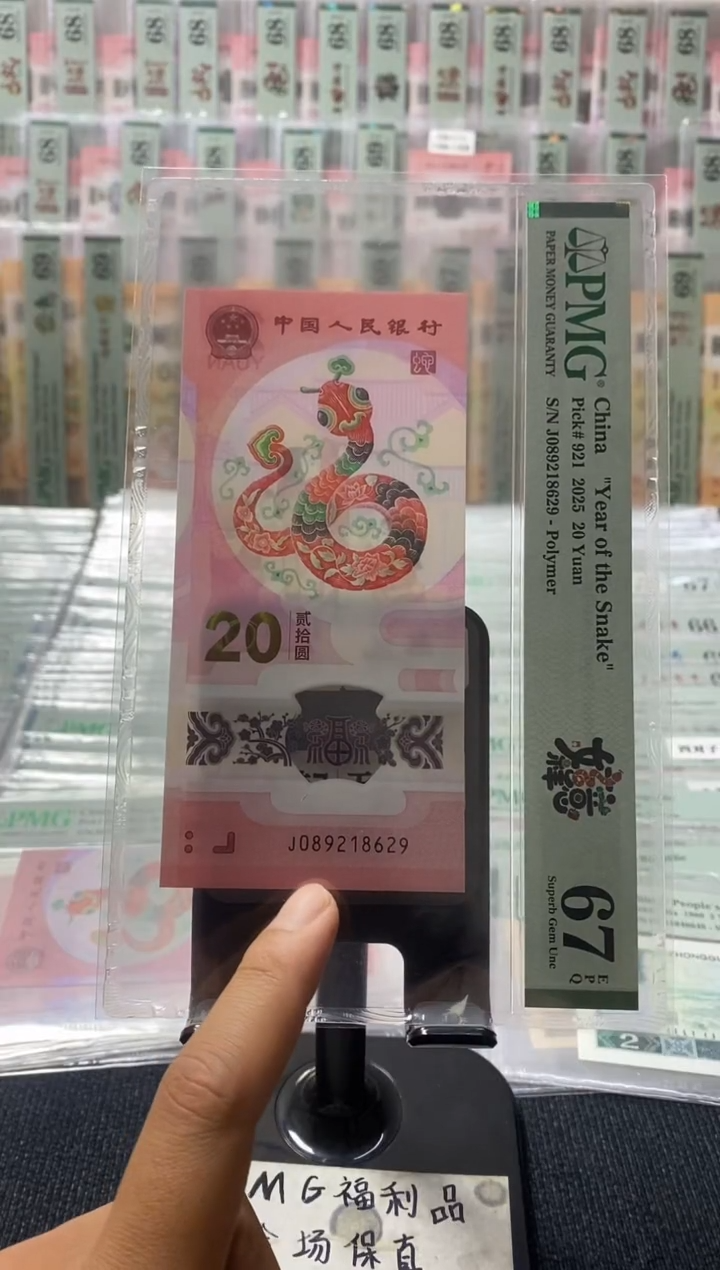 塑料蛇钞pmg67分朦胧号 J-089218629