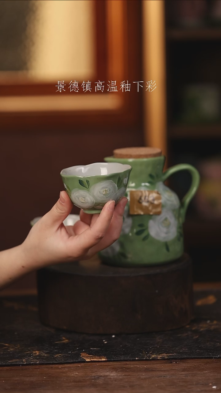 陶瓷景德镇高温釉下手绘陶瓷@L653@