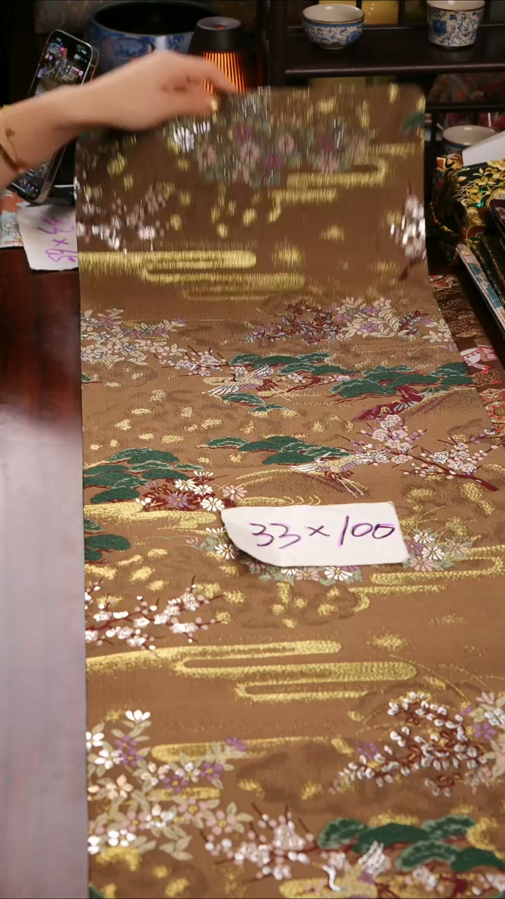 【西阵织世外桃源单面】中国风干泡织锦茶席33*100