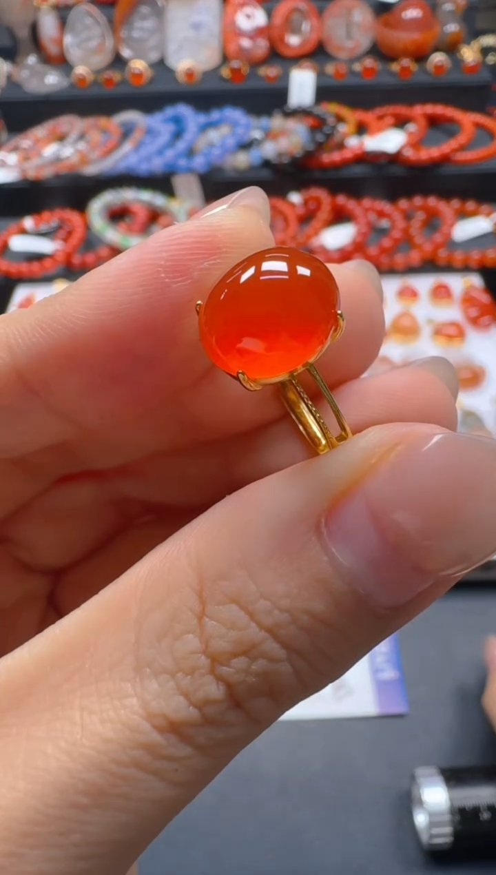 银S925镶嵌南红玛瑙戒指多样性团购发一件