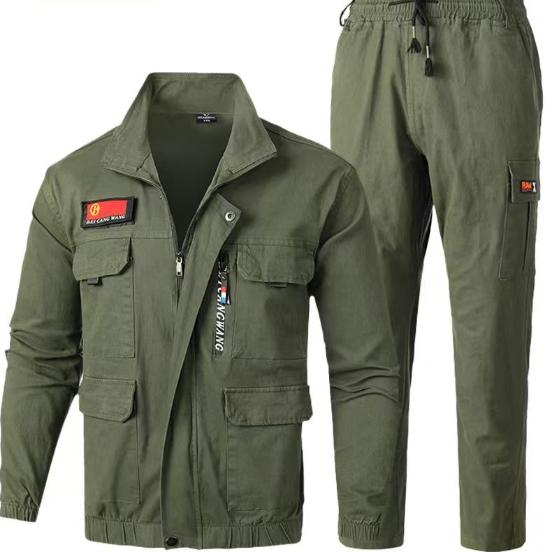 8866加档春款男士弹力迷彩套装耐磨耐脏休闲服建筑工地户外劳保服