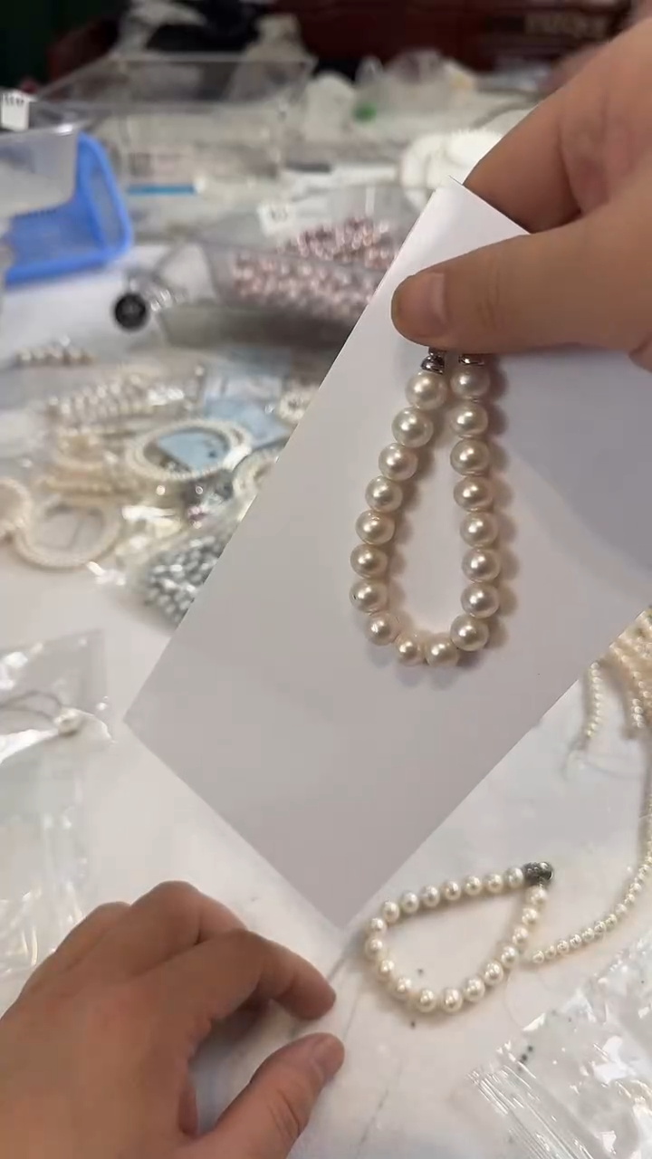 未镶嵌手链淡水珍珠9-10mm 双扣款