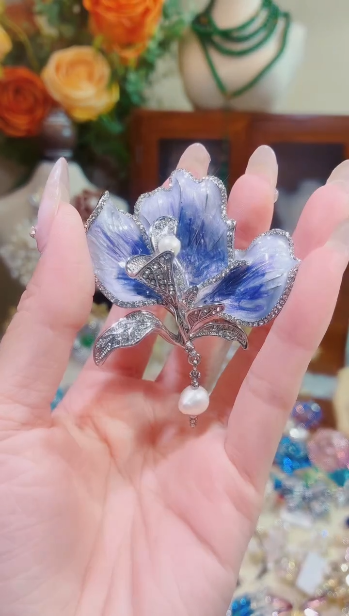 合成立方氧化锆铜合金紫瓣兰心