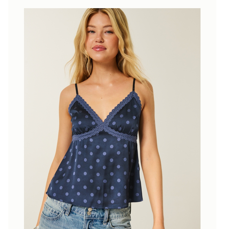 Hollister美式经典Y2K性感蕾丝背心吊带25秋季女装340-5475