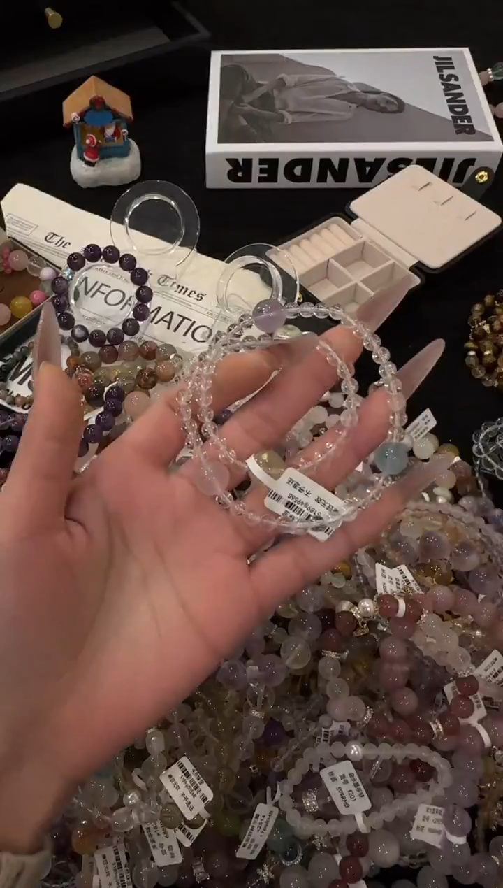 未镶嵌手链水晶白水晶双圈x2211