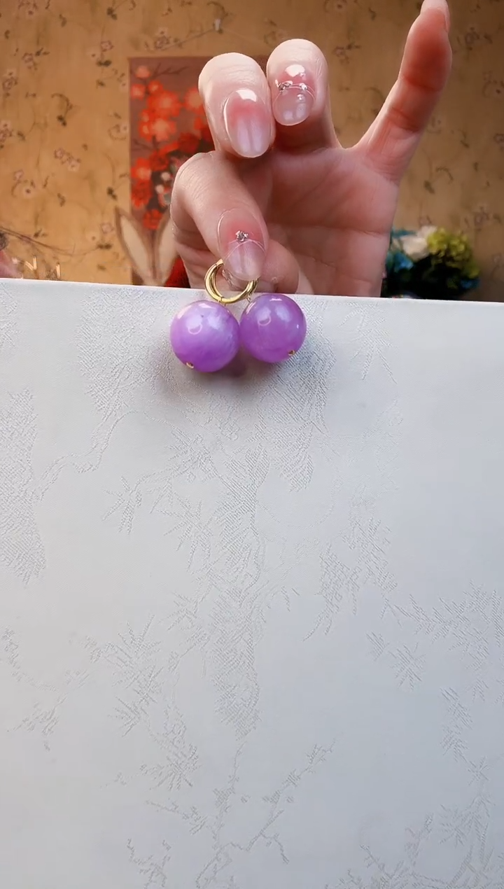 【闪购商品】锂辉石耳饰未镶嵌约16mm