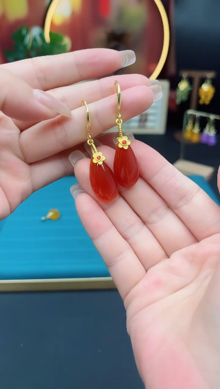 玛瑙/玉髓耳饰未镶嵌115000