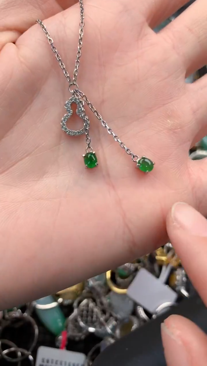 银S925镶嵌戒指翡翠777   1