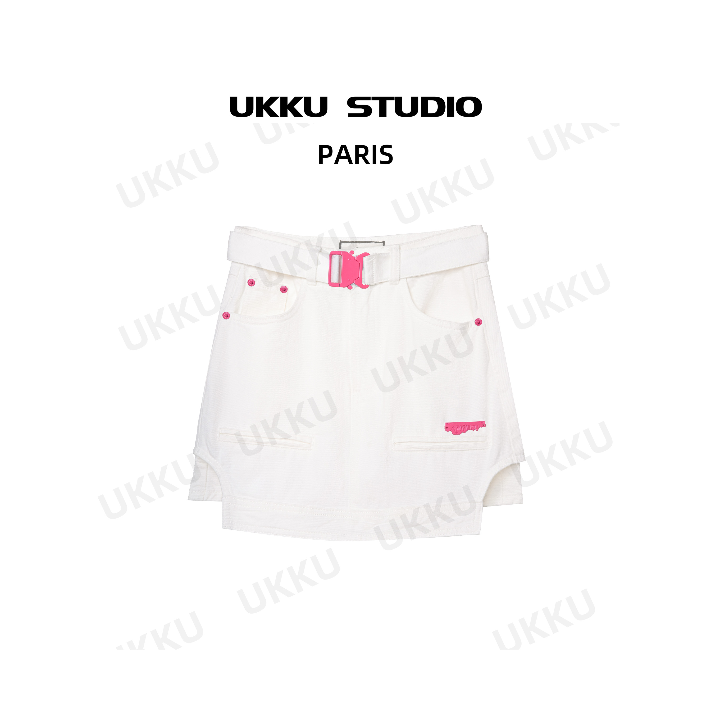 小尧【UKKUSTUDIO】小众设计师白色百搭短裙裤女士夏季显瘦211759