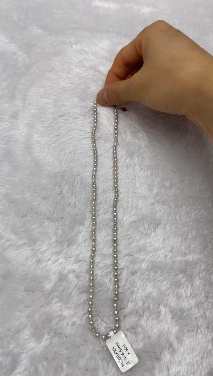 海水珍珠银S925镶嵌项链AK真多麻4-4.5mm