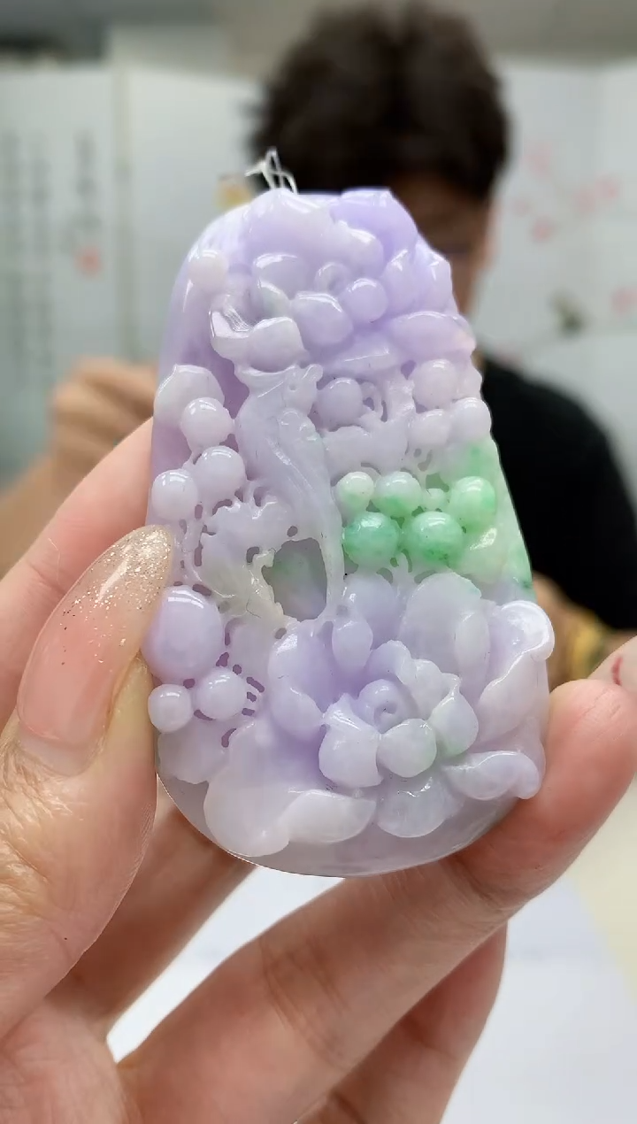 【闪购商品】定制翡翠未镶嵌4688MM-毛货挂件126赠珠链