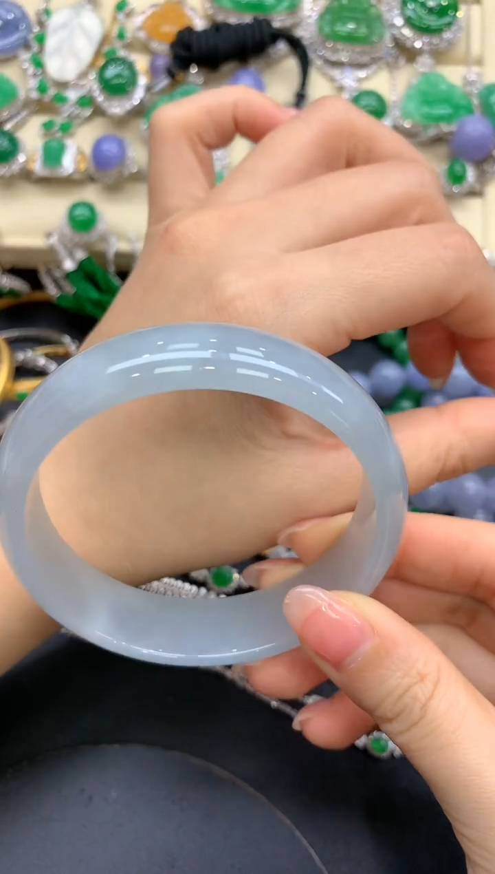 【闪购商品】翡翠手镯18K金镶嵌502-中国好珍宝