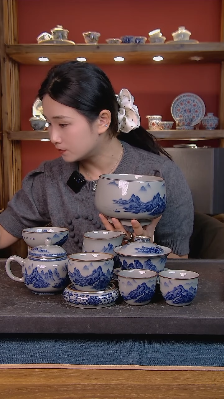 简装家用款9件套 老陶泥开片纹陶瓷茶具