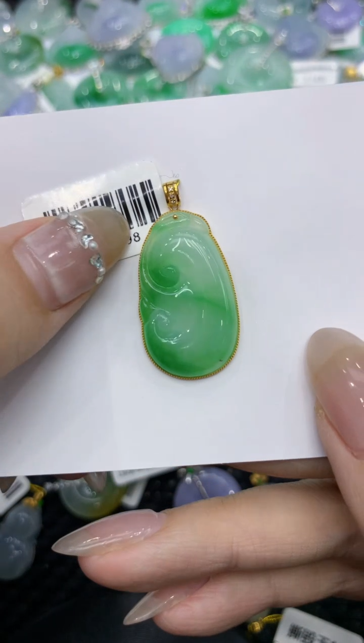 【闪购商品】翡翠颈饰18K金镶嵌222222222