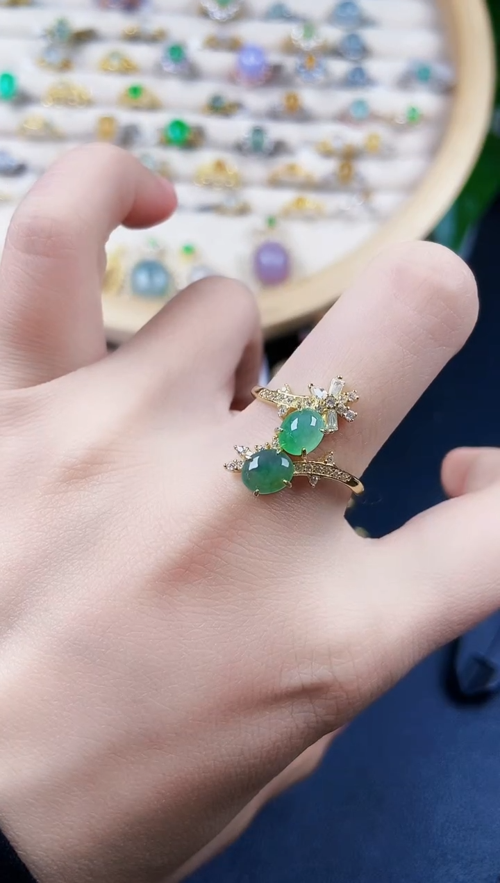 【闪购商品】翡翠戒指银S925镶嵌24242411