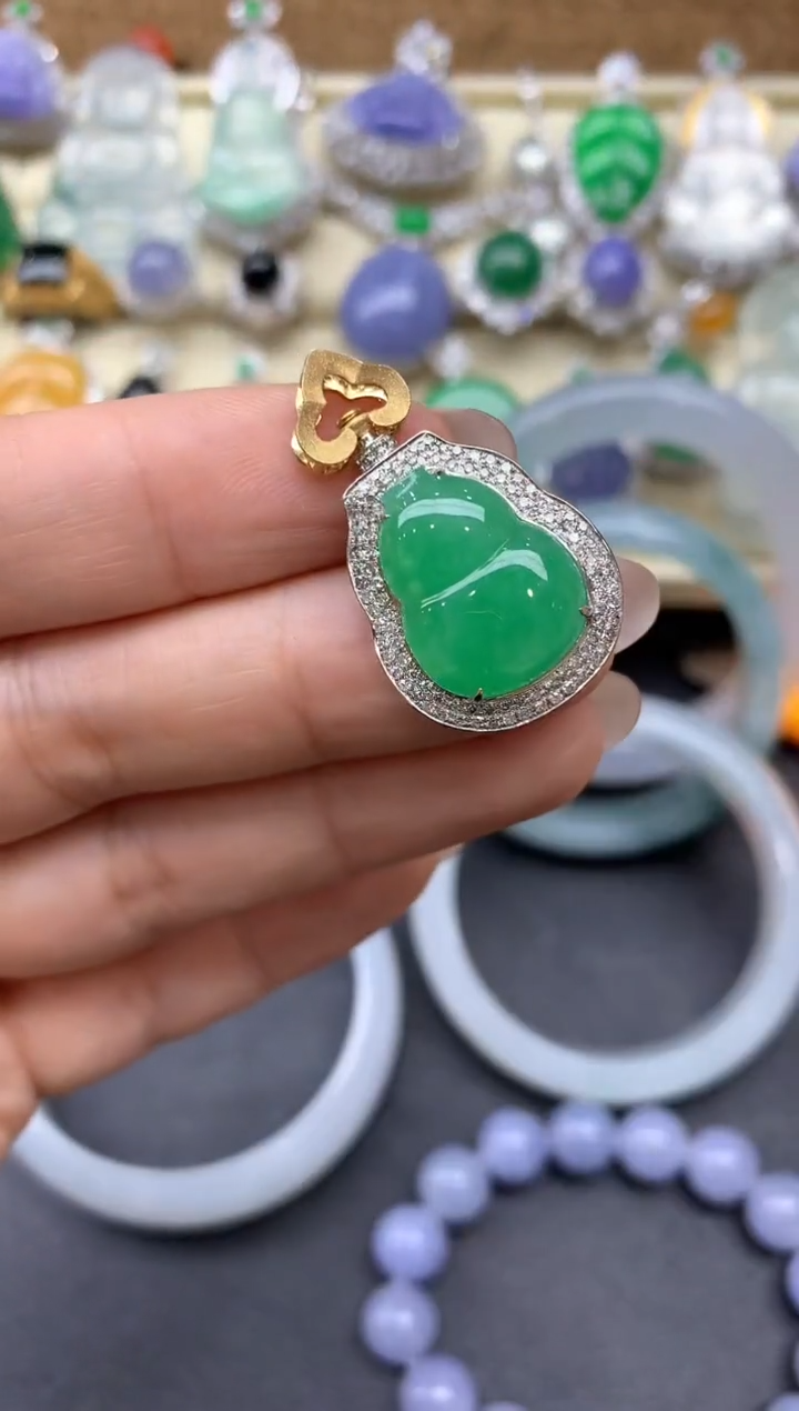 【闪购商品】翡翠颈饰18K金镶嵌417-中国好珍宝