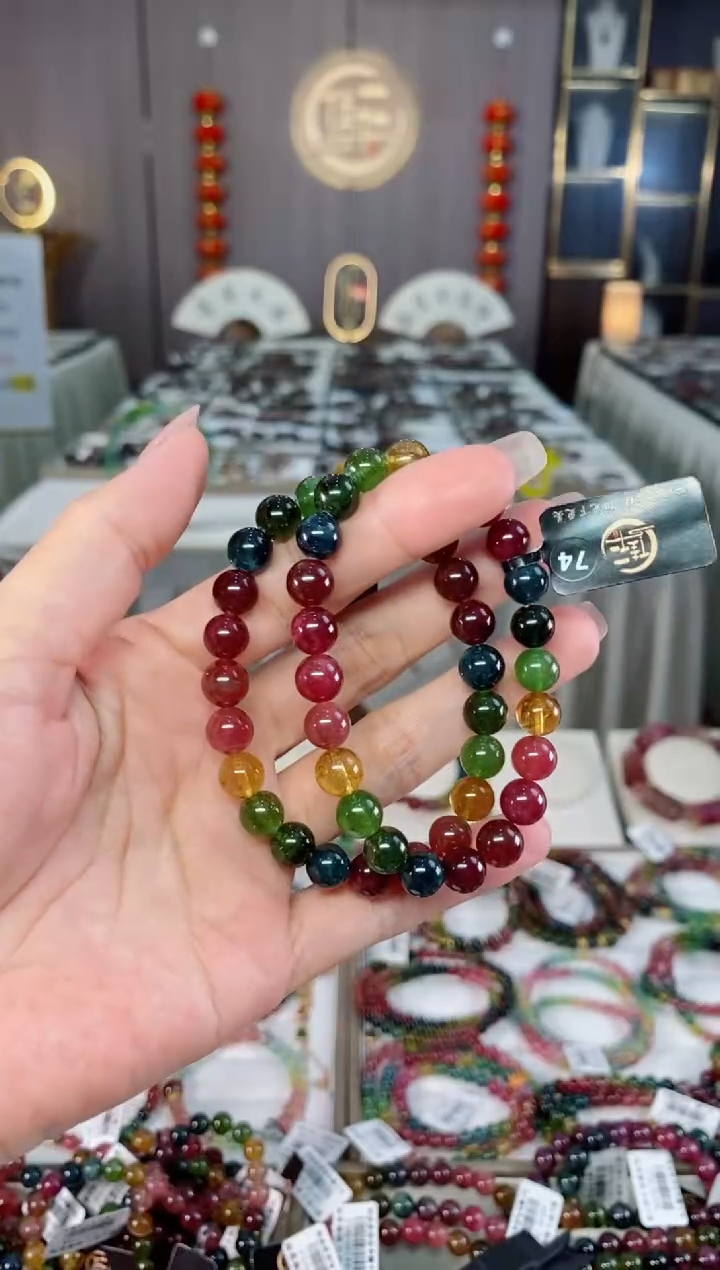 收藏级老矿碧玺单圈手串8mm+未镶嵌碧玺多样性发一条hon
