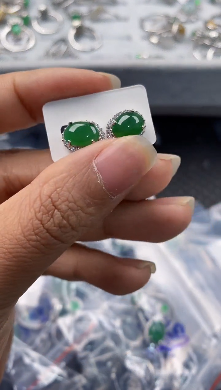 银S925镶嵌戒指翡翠333---2