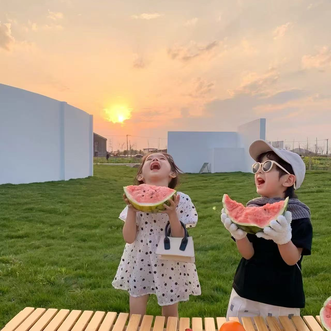 男女童扣号链接，短袖连衣裙裤子