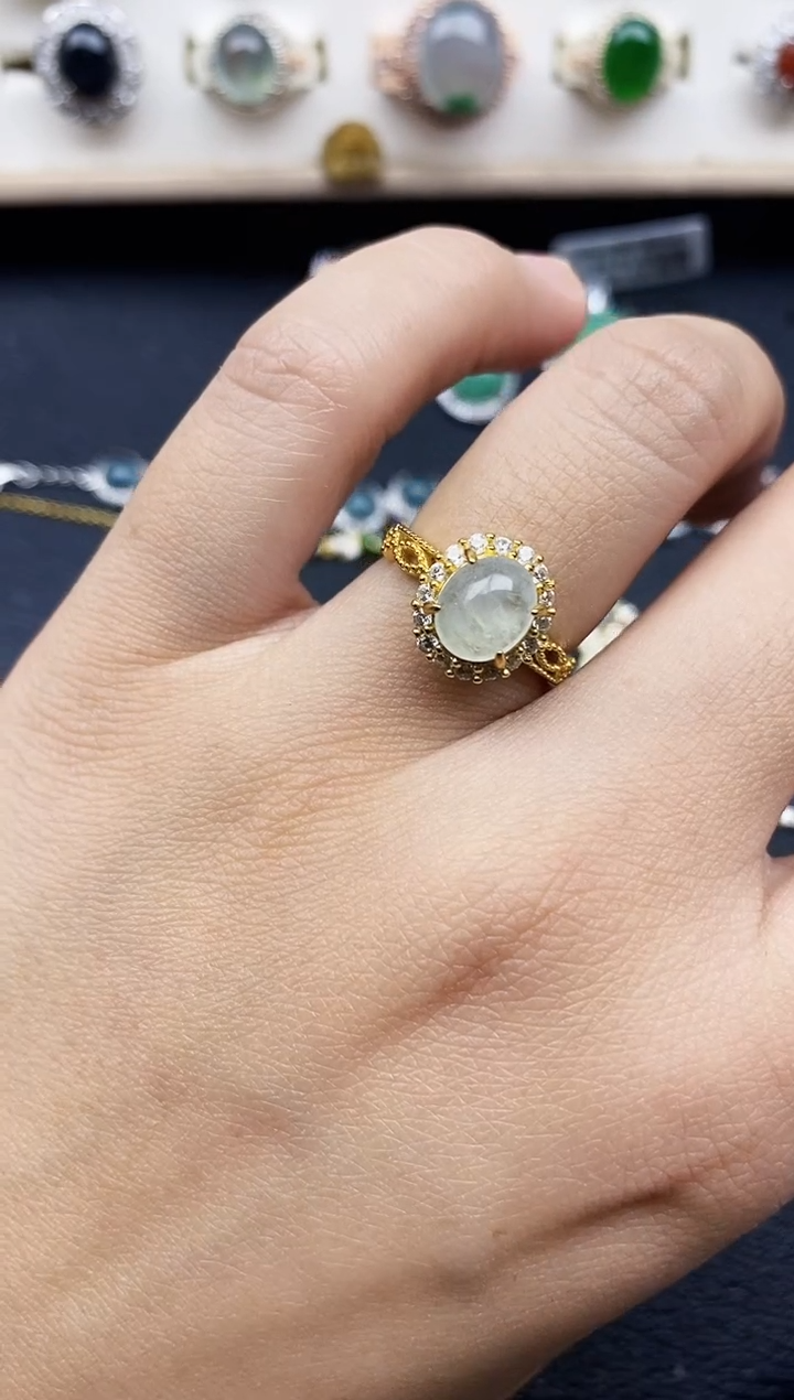 【闪购商品】翡翠戒指银S925镶嵌11111