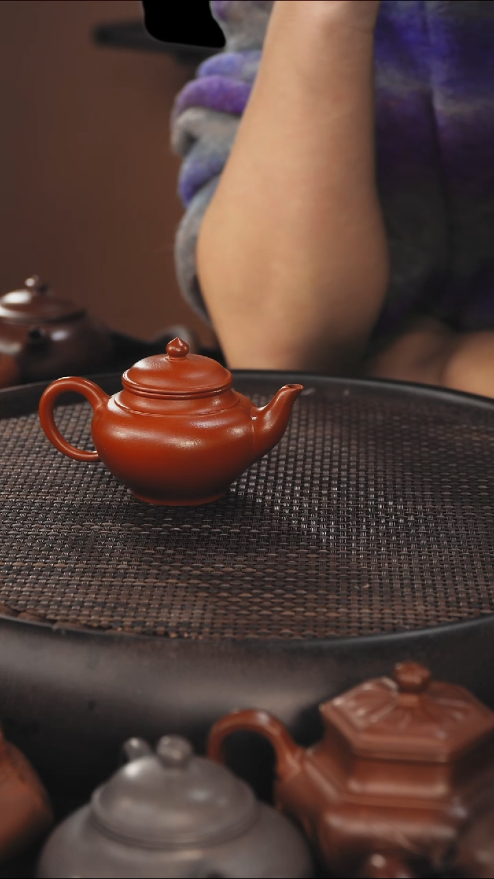 茶壶紫砂笑樱 朱泥