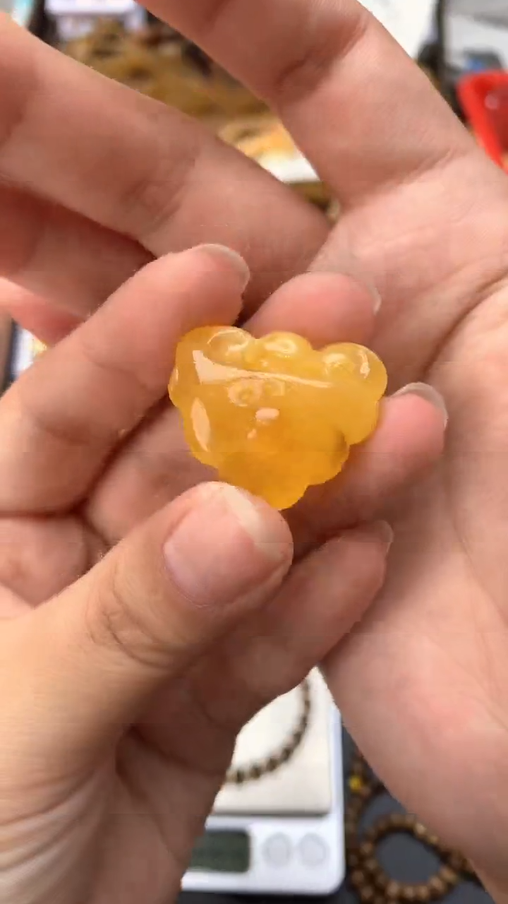 【闪购商品】琥珀珠宝奇石未镶嵌023琥珀蜜蜡 花粉有坑