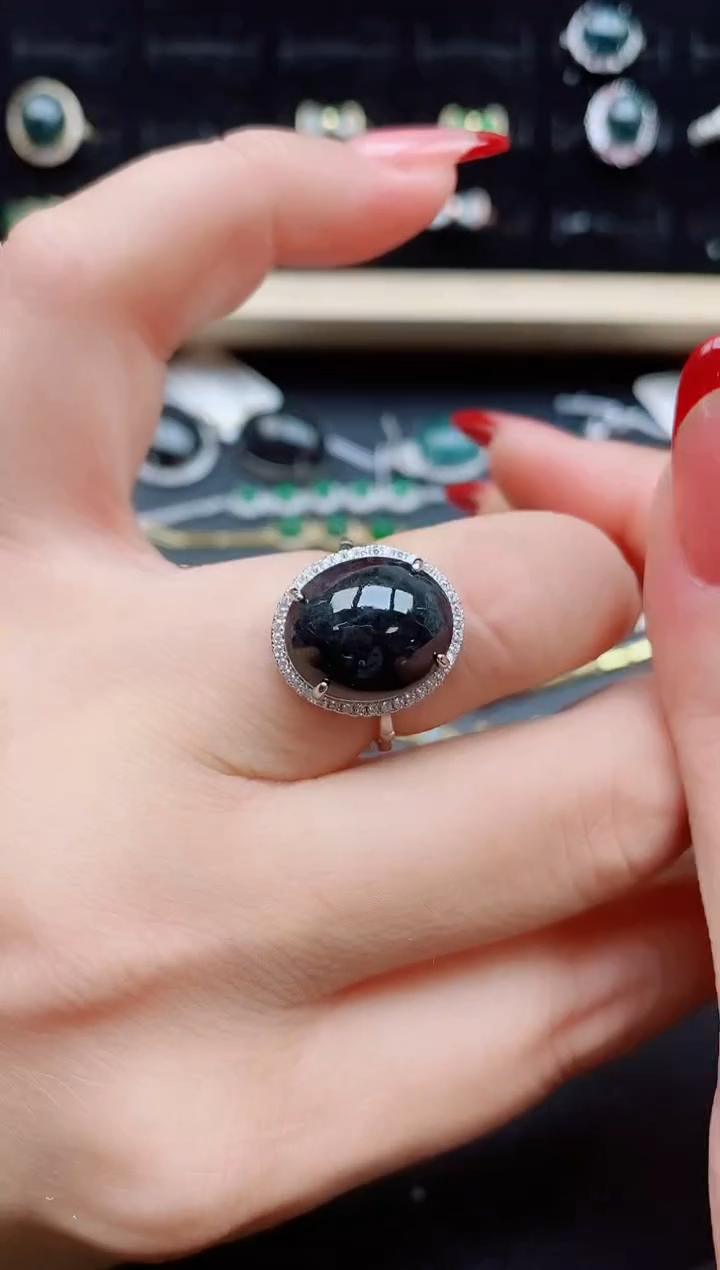 【闪购商品】翡翠戒指银S925镶嵌12121