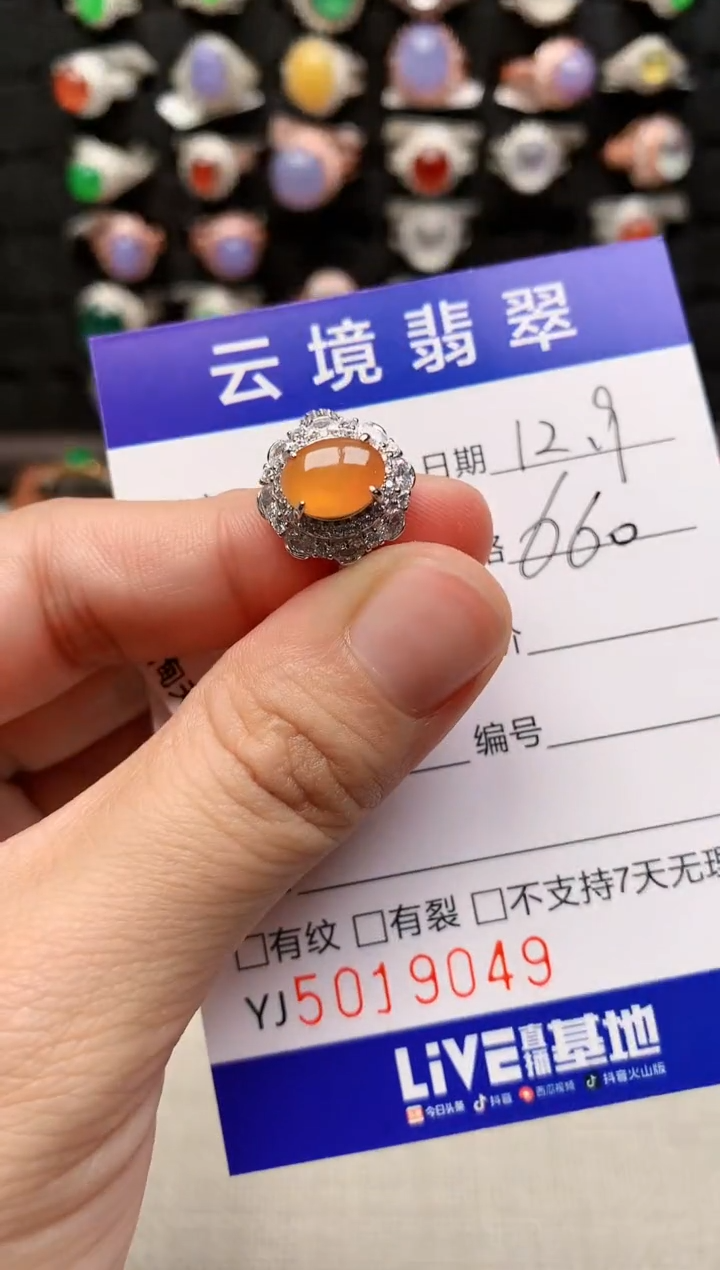 银S925镶嵌戒指翡翠9049