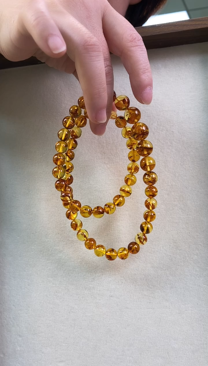 【闪购商品】琥珀（花珀）颈饰未镶嵌9-13花珀塔链
